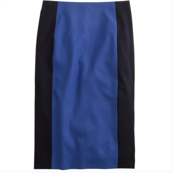 J. Crew 120s wool pencil skirt in color block - Picture 1 of 5